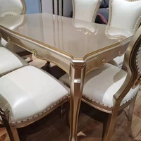 Nouveau modèle 2025 – Ensemble table et chaises de salle à manger rectangulaire extensible en bois massif et marbre, style européen de luxe léger pour la maison
