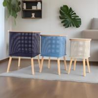 Panier de rangement industriel en métal laqué avec logo personnalisé, table avec support, forme carrée, rangement pour chambre à coucher, salon