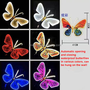 Decorazione di eventi liscia per esterni/interni Led farfalla <span class=keywords><strong>apertura</strong></span> automatica e chiusura di visualizzazione farfalle - Product Image 6