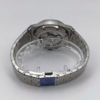 Montre à mouvement NH35, calendrier argenté bleu glace, montre en acier inoxydable 904L, boîtier octogonal, montre pour homme