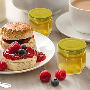 Lọ lục giác 1.5 oz (50ml), lọ thủy tinh có nắp đậy bằng vàng, lọ Mason nhỏ cho mật ong, đồ hộp, gia vị, thảo mộc - Product Image 5