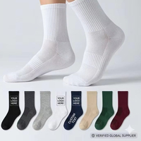 Gym Chaussettes De Luxe Qualité Mode Coton Hommes Crew Chaussettes Broderie Logo Imprimer Gym Chaussettes Personnalisées