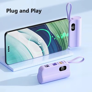 แบตสำรองขนาดเล็กแบบพกพา 3-in-1 ความจุ 5000mAh พร้อมสาย Type-C ในตัว และแท่นชาร์จแบบพับได้สำหรับ iPhone - Product Image 3