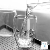 Tasse à café, thé, cappuccino en verre céramique borosilicate à double paroi isolée de 12 oz (350 ml) pour boissons chaudes et froides