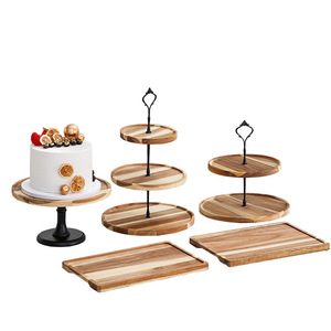ชั้นวางขนมไม้แบบสองชั้นและสามชั้นสำหรับจัดแสดงในงานปาร์ตี้ - Product Image 5
