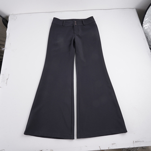 Pantalones Rectos de Cintura Baja con Tres Botones, Pantalones Acampanados Drapeados, Color Sólido, Estilo Urbano de Oficina, Pantalones Casuales Holgados que Favorecen la Figura - Product Image 6