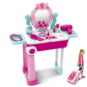 Ensemble de maquillage et de <span class=keywords><strong>coiffeuse</strong></span> pour filles 2 en 1, <span class=keywords><strong>valise</strong></span> à roulettes avec lumière et son, ensemble de beauté - Product Image 1