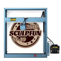 SCULPFUN SF-A9 20W CNC DIY 3D 桌面二极管激光雕刻打标机，适用于木材、金属、亚克力和皮革