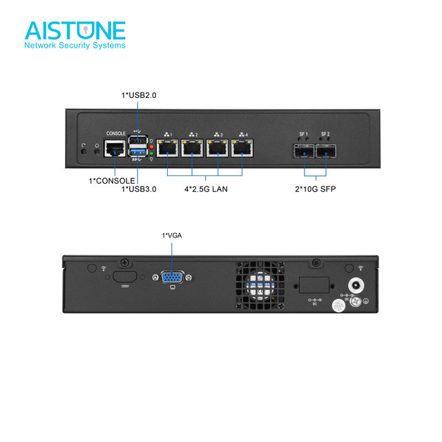 10G sfp mini pc server 4 lan 2.5G opnsense firmware firewall machine four ports i226 SD-WAN appliance N100 mini pc China