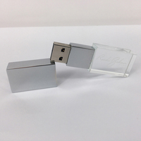 Grosir kotak paket lampu memori Usb Flash Drive fotografi kaca kristal kustom 2.0 3.0 2 Gb 4Gb 8Gb 16Gb