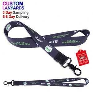 High Quality Elastic Round <b>Polyester</b> Jacquard Woven Neck <b>Lanyard</b> Colorful with Silk Screen Printing Custom Logo - Product Image 3