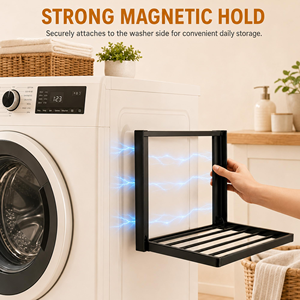 Toallero Metálico Plegable para Baño, Sin Perforaciones, Soporte Magnético de Pared para Ropa - Product Image 2