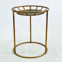 Table basse INNOVA en fer doré antique rustique, design décoratif durable, portable, facile à assembler, meubles de salon