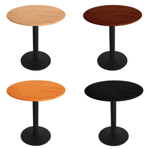 طاولة طعام مستديرة مخصصة من الخشب الصلب بأرجل حديدية، تصميم عصري للاستخدام التجاري في المطاعم والمقاهي ومحلات شاي الحليب، لا تتطلب تجميعًا. - Product Image 2