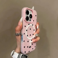 Coque de téléphone minimaliste noire en forme de cœur pour iPhone 17 Air 16 15 14 13 Pro Max, magnétique 2-en-1 antichoc en gelée, protection intégrale
