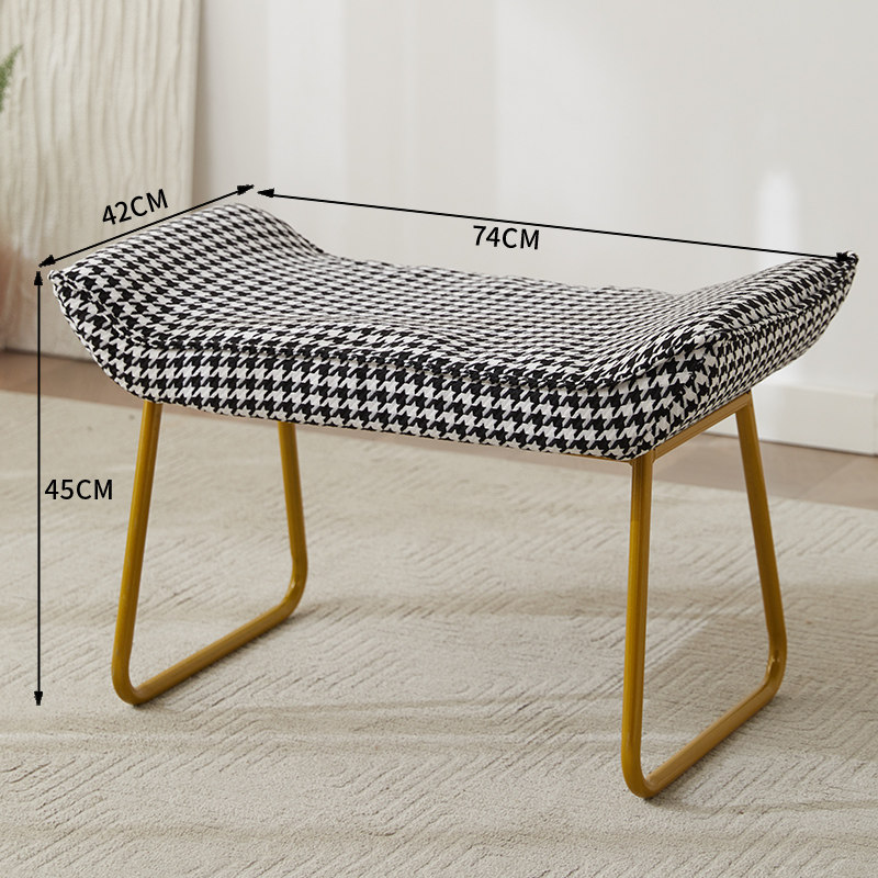 Cotton linen houndstooth-golden leg