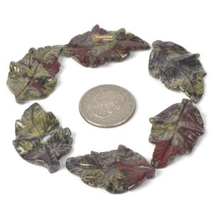 จี้รูปใบไม้แกะสลักจากหินแจสเปอร์เลือดมังกรธรรมชาติ งานฝีมือคุณภาพสูง ราคาดีที่สุด - Product Image 4