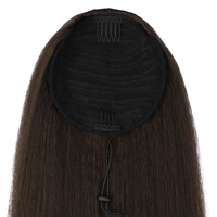 Queue de Cheval à Cordon de 12" Extensions de Cheveux Lisses Yaki Synthétiques Résistantes à la Chaleur à Clipser