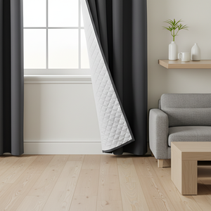 Rideaux occultants robustes DaiRui à fixation rapide, 2 couches, avec doublure matelassée amovible, pour hôtels, appartements et projets. - Product Image 1