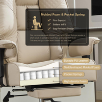 Chaise de bureau ergonomique pour cadres, directeurs, PDG, réunions, durable, base en métal, pivotante, inclinable, avec repose-pieds