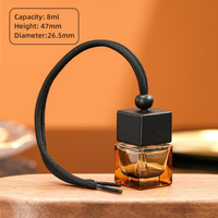 Diffuseur d'arômes en verre coloré de qualité européenne, forme carrée, avec décalcomanie givrée et couvercle en bois, tailles 8ml/10ml
