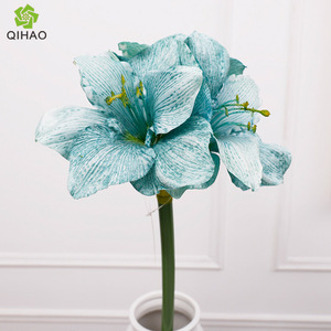 QIHAO <b>Artificial</b> Clivia Velvet Fabric 4 Heads High Simulation Silk <b>Flower</b> Decorative Home Wedding Props - Product Image 3