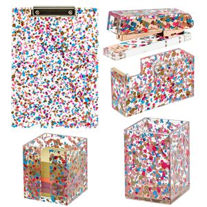 ชุดเครื่องเขียนสำนักงานสำหรับธุรกิจสีทองแชมเปญ รุ่น 1 จากโรงงาน JSM ผลิตจากอะคริลิกพิมพ์ลายโดยตรงจากโรงงานในจีน - Product Image 4