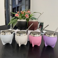 2026 Emerit Style Classique, Gourdes à Yerba Maté en Cuir de 280 ml avec Logo Personnalisé, Vente en Gros, avec Bombilla et Brosse de Nettoyage