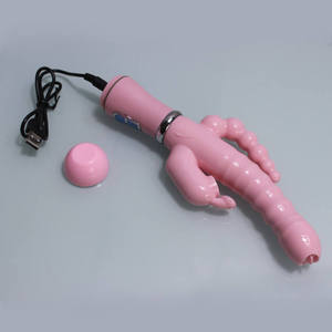 Vibrador de Conejo Recargable de Tres Puntas, Masturbador Erótico para Adultos, Producto de Sexo Seguro para Mujeres - Product Image 4