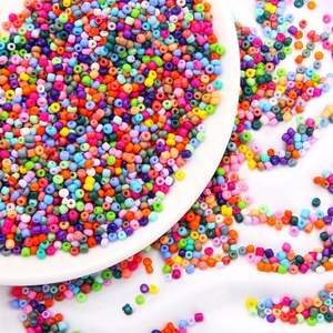 2/3/4mm pintura de colores mezclados cristal redondo cuentas sueltas hecho a mano DIY collar pulsera accesorios de joyería Material - Product Image 1