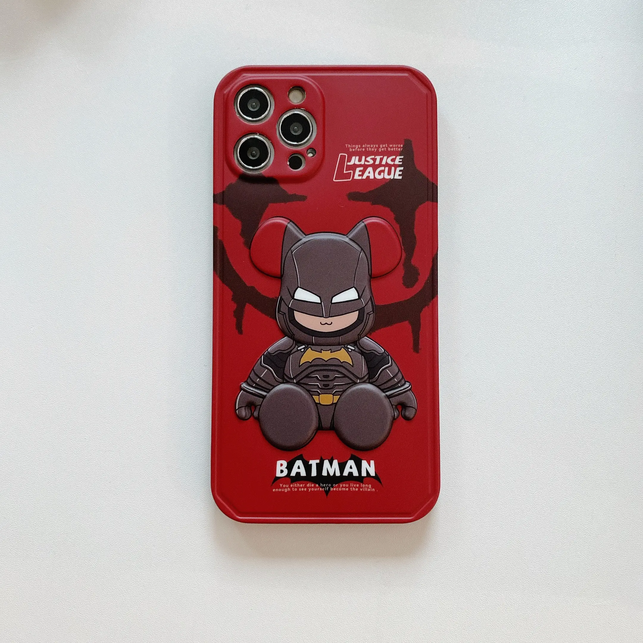 2022 Red Electroplated 3D TPU Venom Bat-man Blue Light Phone Case For iPhone 14 Pro Max 13 Soft TPU Mobile Cover For iPhone Case