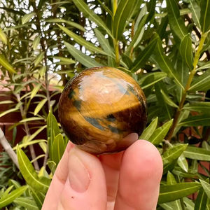 หินไทเกอร์อายสีเหลืองธรรมชาติคุณภาพสูง ขัดเงา ขนาด 4-4.5 ซม. สำหรับทำเครื่องประดับและตกแต่งบ้าน ขายส่ง - Product Image 6