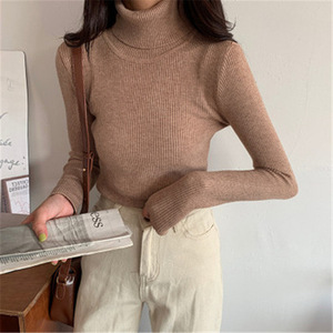 Pull col roulé pour femme, pull en coton tricoté pour fille, L0271/1 - Product Image 2