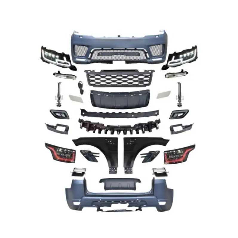 Kit carrozzeria di vendita caldo per RANGE ROVER sport 2013-2017 aggiornamento al modello OEM 2018-2020 con paraurti posteriore anteriore con lampade auto