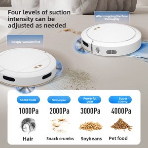 Robot Aspirador Inteligente con Funciones <span class=keywords><strong>de</strong></span> Fregado, Control por Voz WiFi, Recarga Automática, Succión <span class=keywords><strong>de</strong></span> 2000-2999Pa, Navegación Giroscópica - Product Image 4
