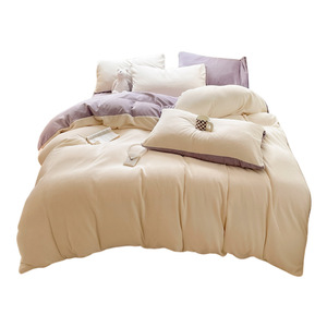 Milk Fleece Bedding Set Solid Color Thickened Warm Breathable Home Use 1000g 1500g Sheet Style - Product Image 3