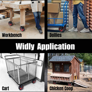 Hochleistungsrollen Schwarze Vollgummi-Räder 4 5 6 8 Zoll Plattenbefestigung Industrierad - Product Image 2