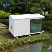 Maison modulaire blanche avec revêtement en aluminium, maison préfabriquée pour glamping, hôtel de vacances, hébergement de villégiature