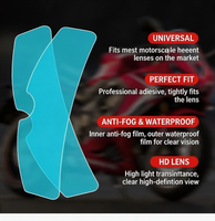 Film anti-buée et anti-pluie universel pour casque de moto et de scooter électrique, patch de visière transparente imperméable