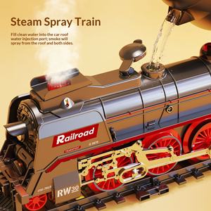 Juguete de <span class=keywords><strong>Tren</strong></span> de Plástico con Pilas para Niños, Juguete <span class=keywords><strong>El</strong></span>éctrico Navideño para Interiores, Divertido Juego de Rieles de <span class=keywords><strong>Tren</strong></span> Rápido con Vapor y Humo para Niños - Product Image 2