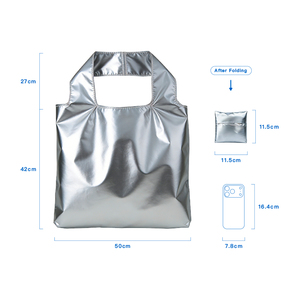 Sacs de shopping écologiques de haute qualité, imperméables, pliables, en nylon, en polyester, sacs de shopping pliables, sacs de shopping recyclables avec impression de logo - Product Image 4