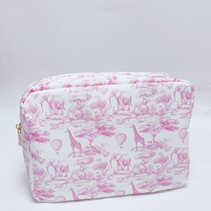 Broderie <span class=keywords><strong>Chinoiserie</strong></span> <span class=keywords><strong>Toile</strong></span> <span class=keywords><strong>De</strong></span> <span class=keywords><strong>Jouy</strong></span> Animal Print Étanche Nylon Voyage Toilette Maquillage Safari Pouch Cosmétique rose <span class=keywords><strong>Toile</strong></span> Sac - Product Image 5