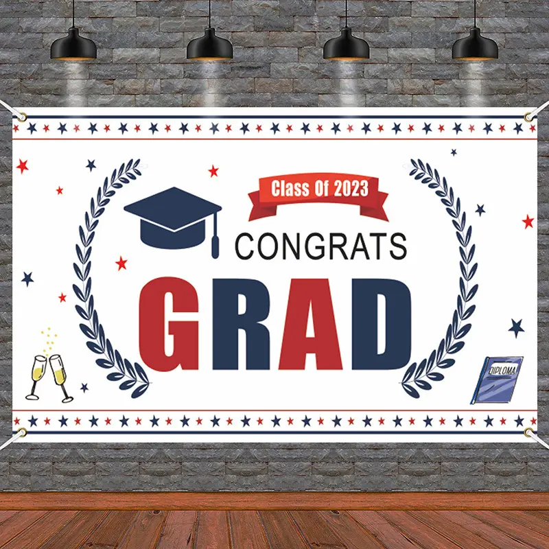 2023 mới tốt nghiệp mùa vải nền trang trí tiệc tốt nghiệp Banner nhiếp ảnh nền tường tốt nghiệp cửa hange