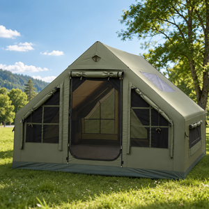 Tente de camping gonflable pour 4 personnes, en Oxford 600D imperméable, avec poutres pneumatiques et hublot en TPU, idéale pour les vacances en famille en plein air - Product Image 1