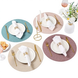 Leichte Tischunterlage aus Stoff, Dekorativ und Hitzebeständig, 38cm Leinen-Tischset, Moderner Minimalismus, Einfarbige Matte - Product Image 1