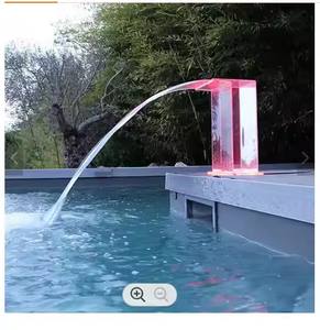Cascade extérieure de fontaine de cascade de descente d'<span class=keywords><strong>eau</strong></span> de jardin en plastique acrylique coloré poreux de prix usine avec des lumières de LED - Product Image 3