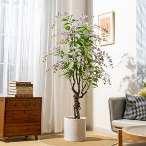Decoración de Ventanas para Interiores, Adornos Artificiales de <span class=keywords><strong>Jazmín</strong></span> de Seda, Árbol <span class=keywords><strong>en</strong></span> <span class=keywords><strong>Maceta</strong></span>, Bonsái, Decoración Elegante para Ventanas - Product Image 2