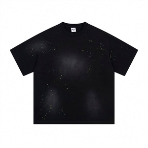 T-shirt Estiva da Uomo 2026 a Maniche Corte, Stile Moda Transfrontaliera con Effetto Lavaggio e Stampa Scatola di Inchiostro a Spruzzo con Scimmia, Stile Personalizzato - Product Image 2