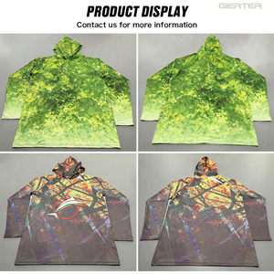 قميص صيد مخصص سريع الجفاف بتقنية التسامي مع غطاء للرأس، حماية من الأشعة فوق البنفسجية، خفيف الوزن، للرجال، بعامل حماية 50+، بأكمام طويلة للبالغين - Product Image 6