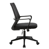 Chaise de bureau ergonomique moderne noire réglable et pivotante en maille pour la maison, l'école, l'atelier et l'usage commercial